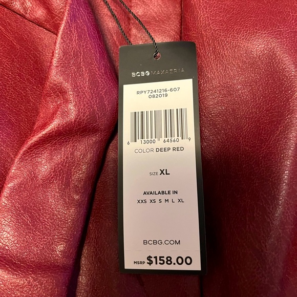 NWT!!! BCBG Womens Faux Leather Tie Waist Shorts - Deep Red - Picture 4 of 9